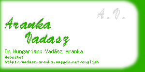 aranka vadasz business card